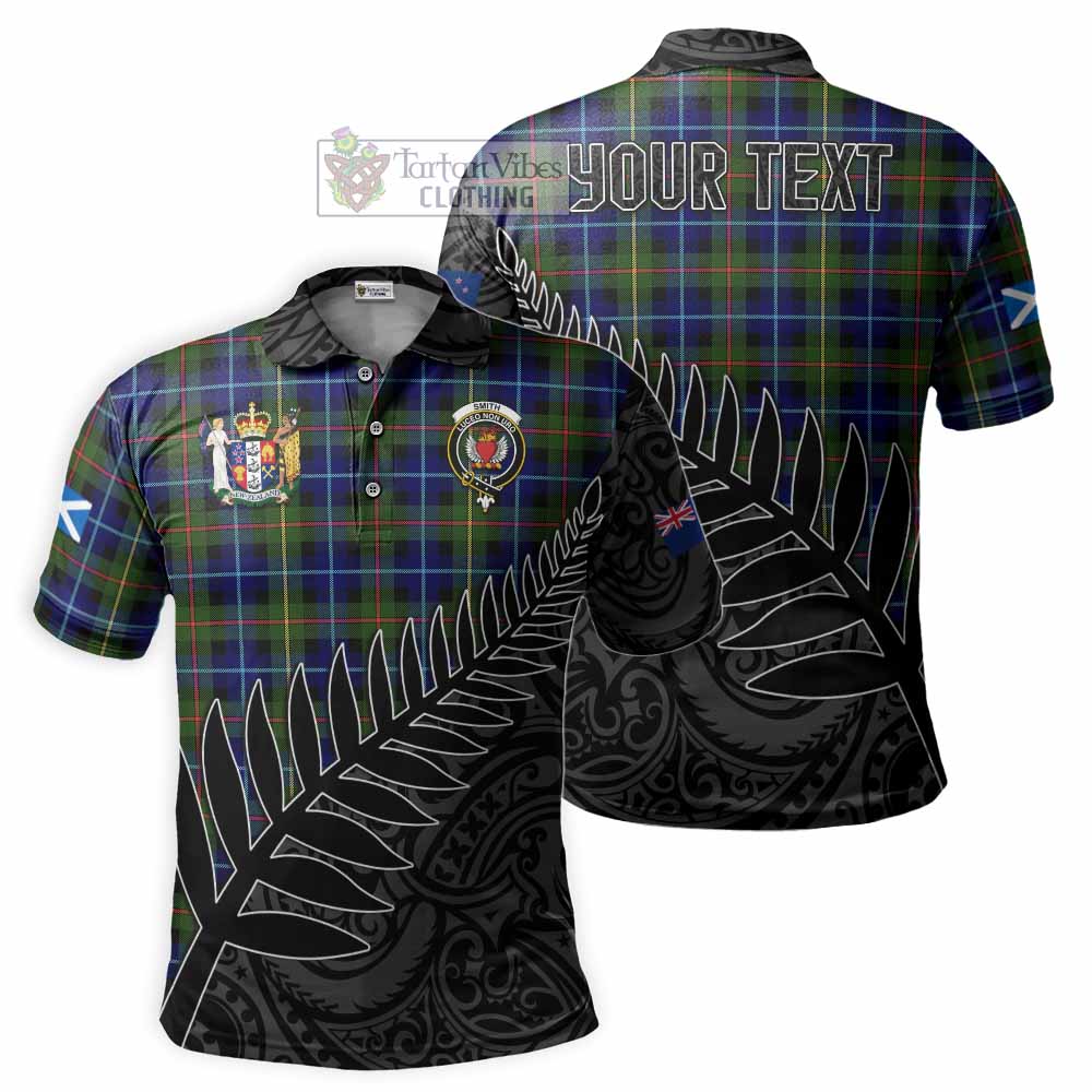 Smith Crest Tartan Polo Shirt with New Zealand Silver Fern Half Style - Tartan Vibes Clothing