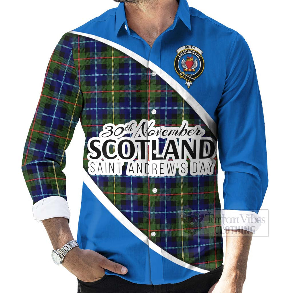 Smith Family Crest Tartan Long Sleeve Button Shirt Celebrate Saint Andrew's Day in Style - Tartan Vibes Clothing