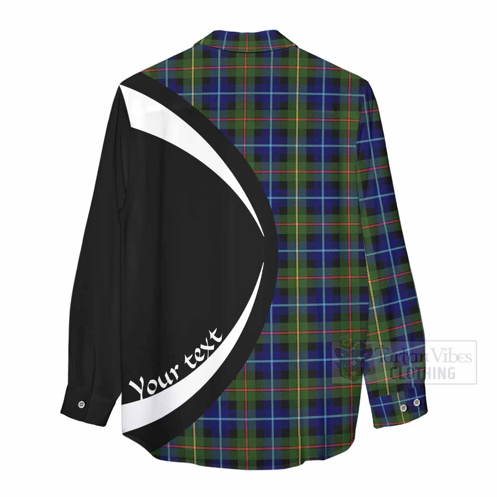 Smith Tartan Women's Casual Shirt with Family Crest Circle Style - Tartan Vibes Clothing
