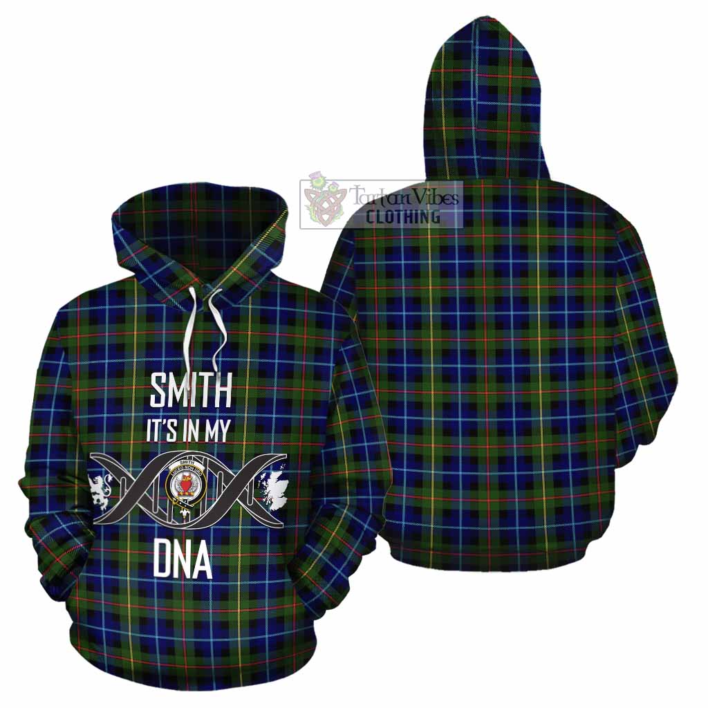 Smith Tartan Cotton Hoodie with Family Crest DNA In Me Style Zip Hoodie - Tartan Vibes Clothing