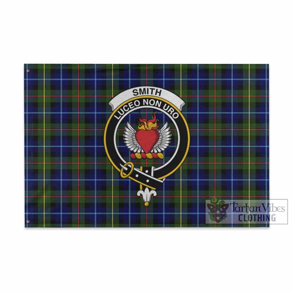 Tartan Vibes Clothing Smith Tartan House Flag with Family Crest