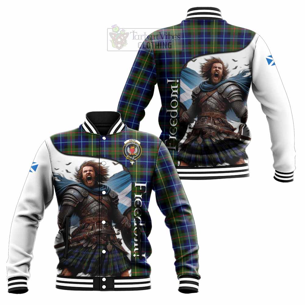 Smith Crest Tartan Baseball Jacket Inspired by the Freedom of Scottish Warrior - Tartan Vibes Clothing