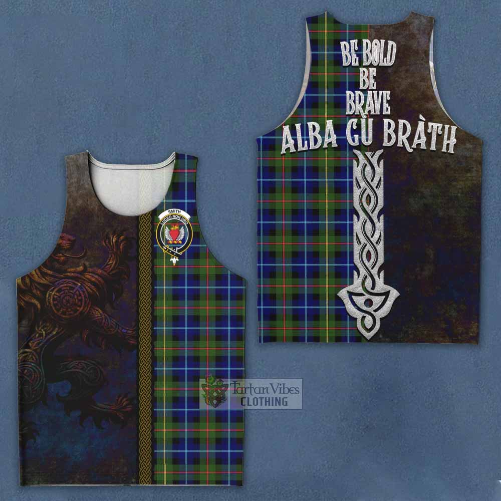 Smith Tartan Family Crest Men's Tank Top Alba Gu Brath Be Brave Lion Ancient Style - Tartan Vibes Clothing