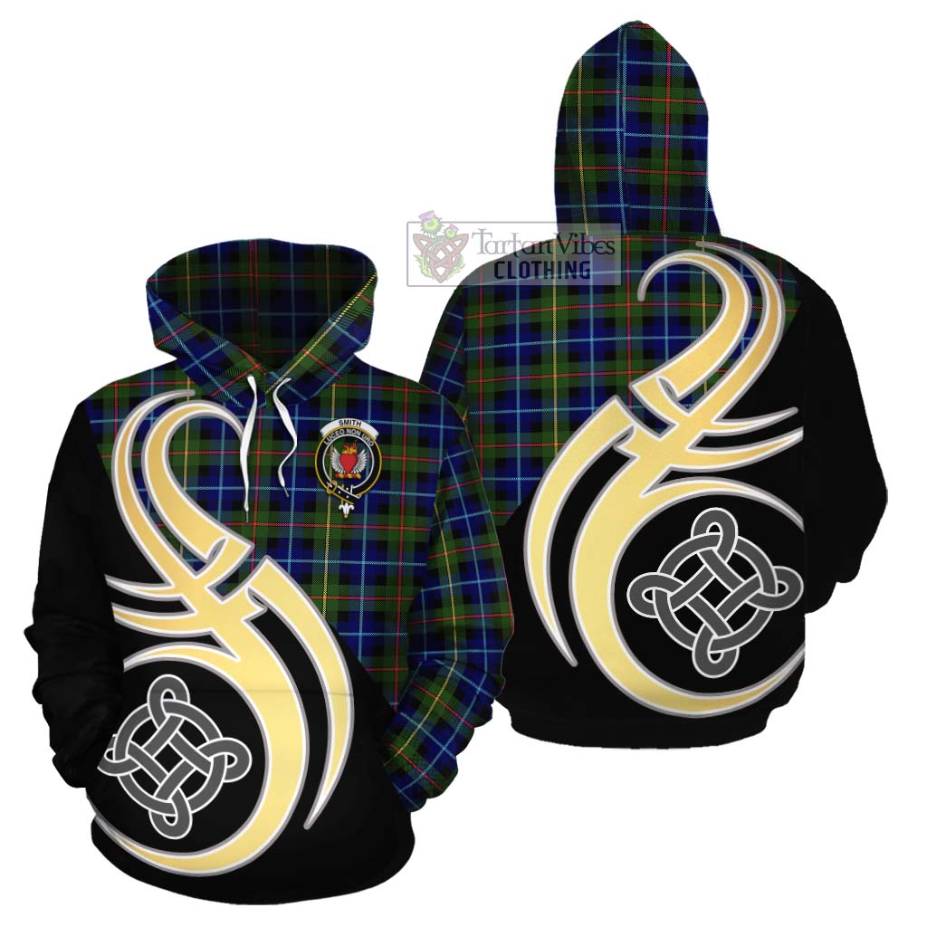 Smith Tartan Cotton Hoodie with Family Crest and Celtic Symbol Style Zip Hoodie - Tartan Vibes Clothing