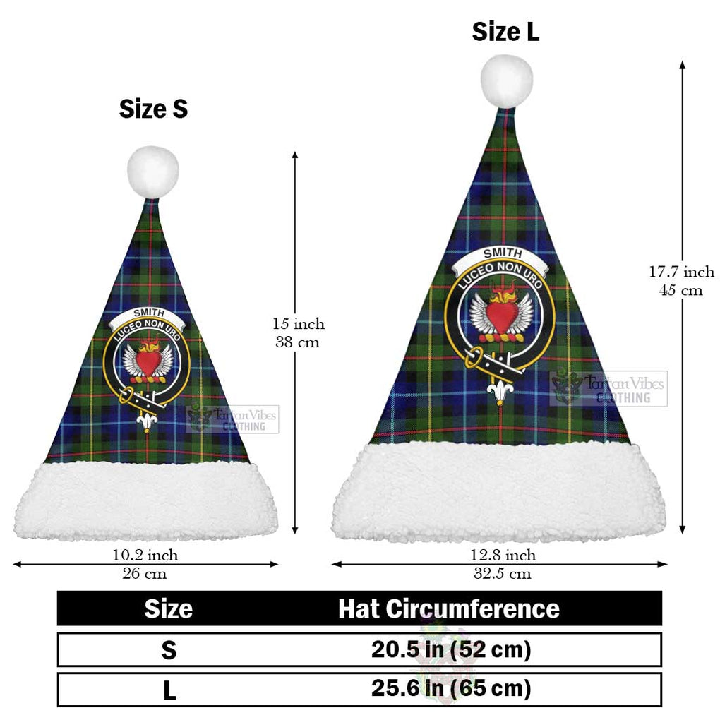Smith Tartan Christmas Santa Hats with Family Crest Christmas Hat L 25.6in (65cm) - Tartan Vibes Clothing
