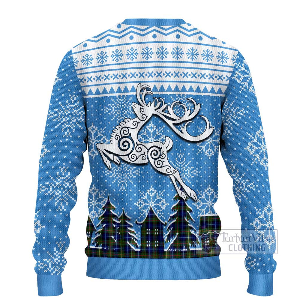 Smith Clan Christmas Ugly Sweater Celtic Reindeer Style - Tartan Vibes Clothing