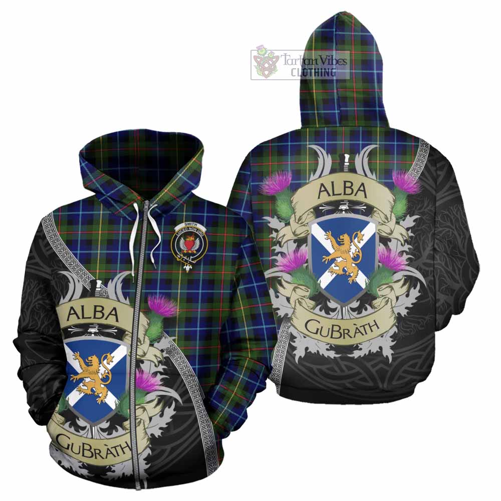 Smith Tartan Family Crest Hoodie Lion Rampant Royal Thistle Shield Celtic Inspired Zip Hoodie - Tartan Vibes Clothing