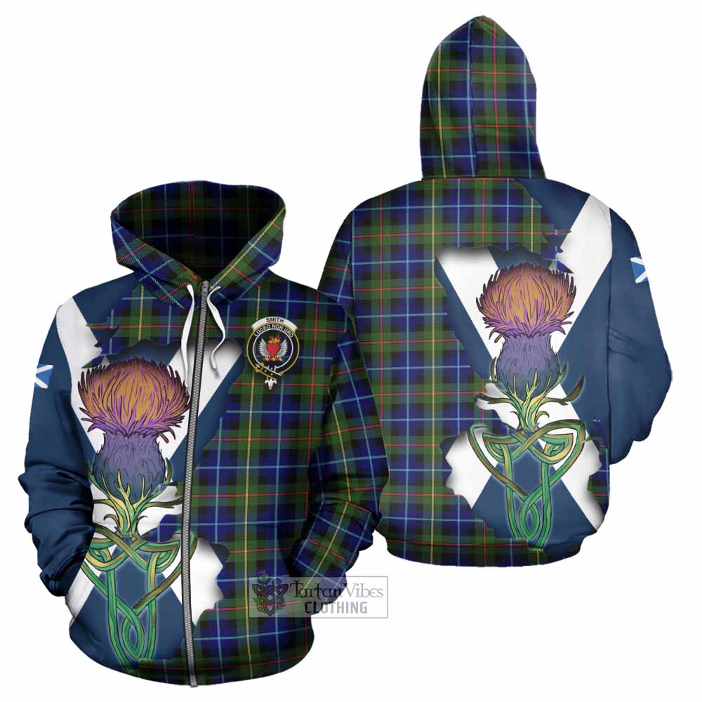 Tartan Vibes Clothing Smith Tartan Family Crest Hoodie Scottish Thistle Celtic Inspired