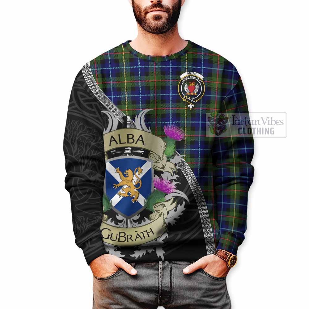 Smith Tartan Family Crest Sweatshirt Lion Rampant Royal Thistle Shield Celtic Inspired - Tartan Vibes Clothing
