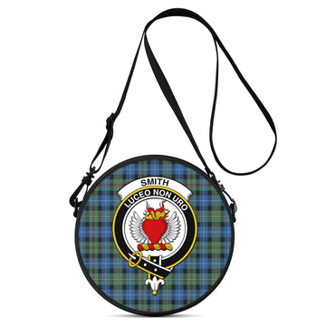 Smith Ancient Tartan Round Satchel Bags with Family Crest