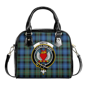 Smith Ancient Tartan Shoulder Handbags with Family Crest