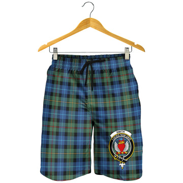 Smith Ancient Tartan Mens Shorts with Family Crest