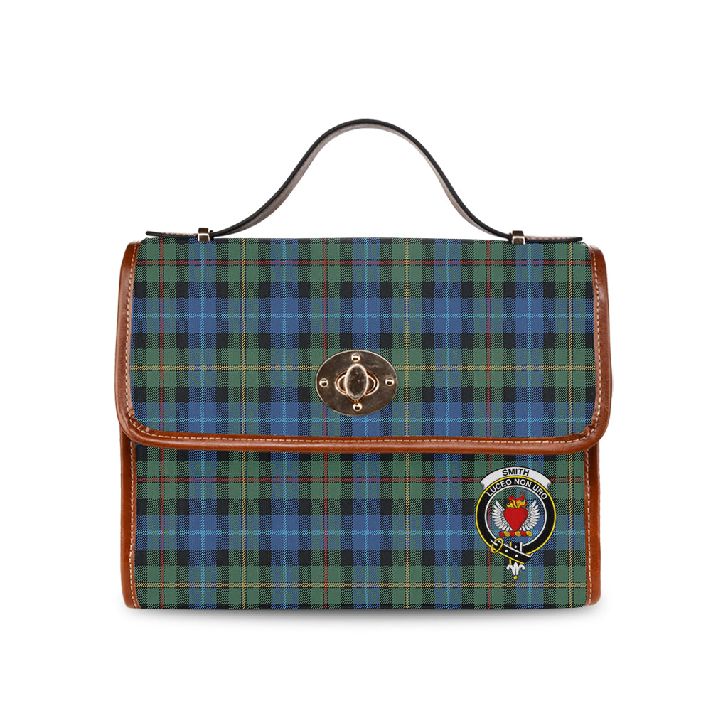 smith-ancient-tartan-leather-strap-waterproof-canvas-bag-with-family-crest