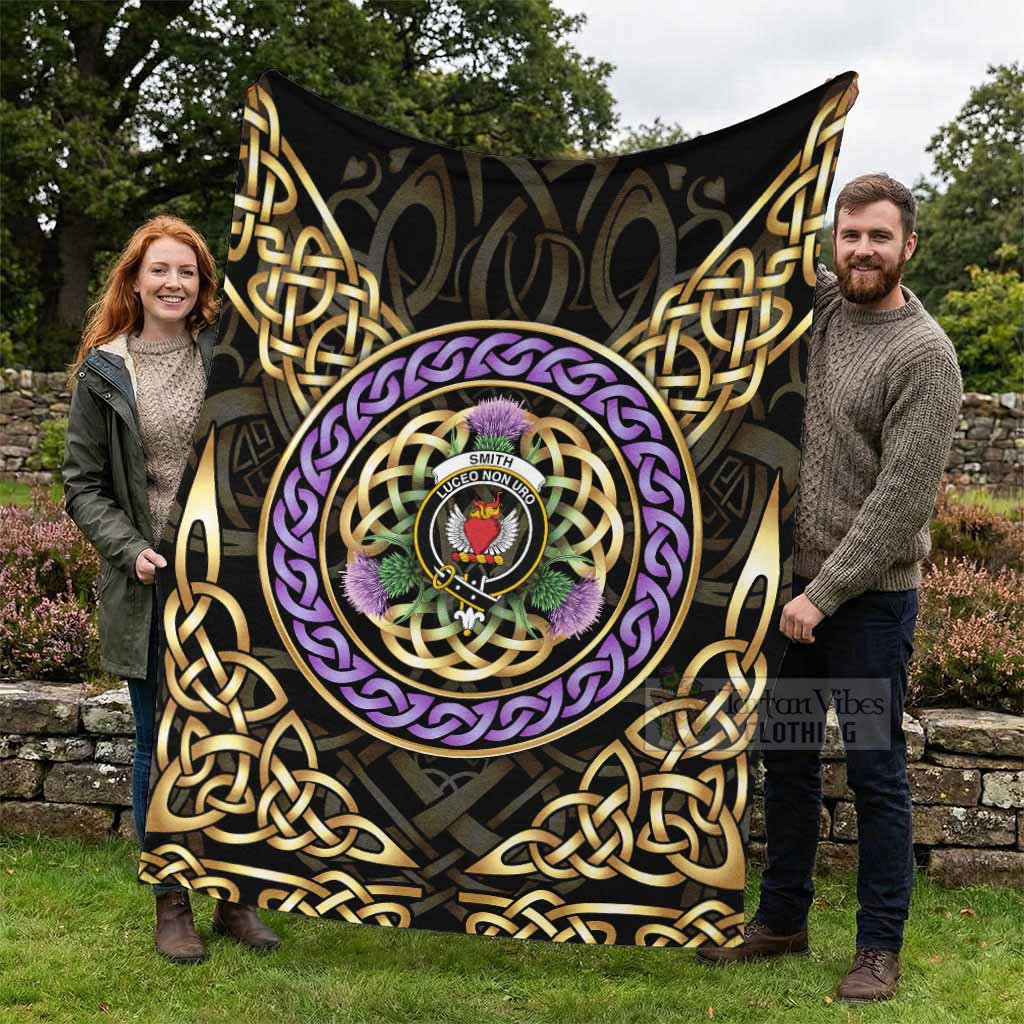 Smith Clan Crest Blanket Celtic Scottish Thistle
