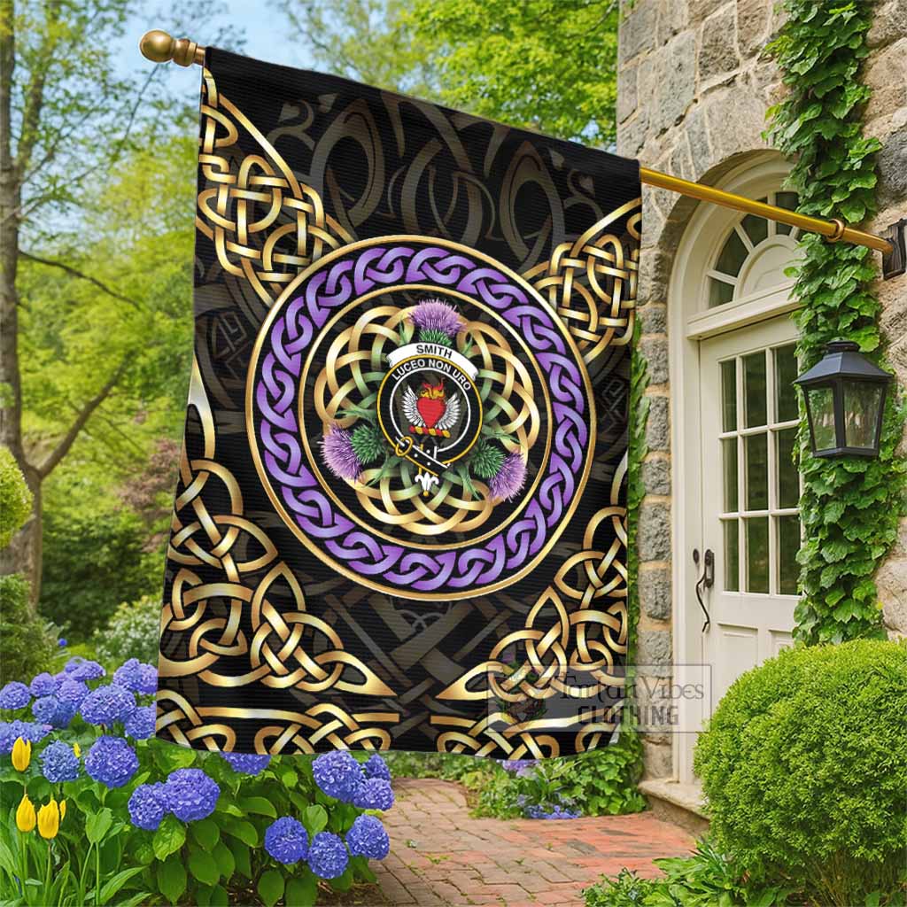 Smith Clan Crest Garden Flag Celtic Scottish Thistle