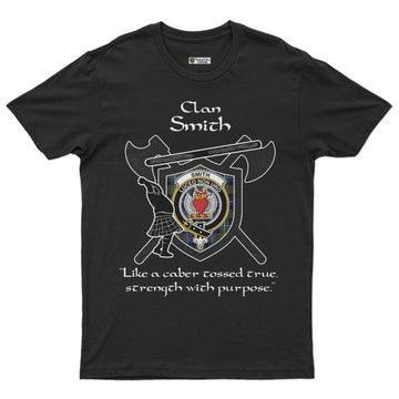 Smith Clan Crest Highland Game T Shirt Strength With Purpose Style - Tartan Vibes Clothing