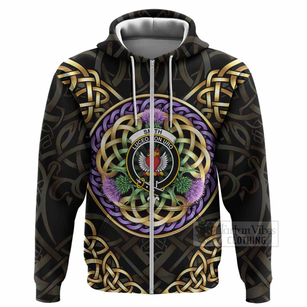 Smith Clan Crest Hoodie Celtic Scottish Thistle Zip Hoodie - Tartan Vibes Clothing