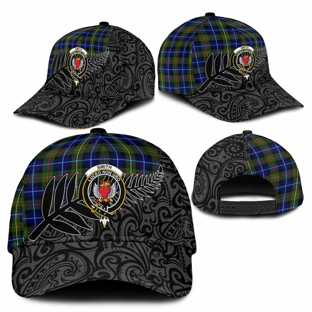 Smith Crest Tartan Classic Cap with New Zealand Silver Fern Half Style