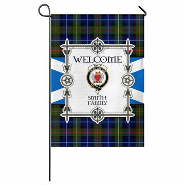 Smith Family Crest Tartan Welcome Garden Flag Saltire Harmony Style - Tartan Vibes Clothing