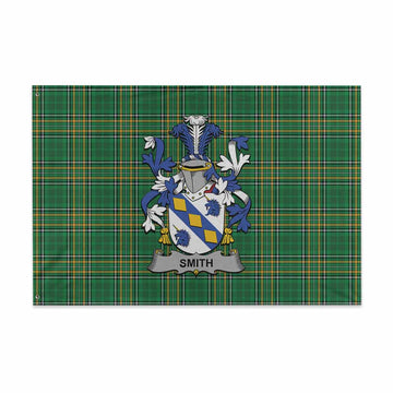 Smith Irish Clan Tartan House Flag with Coat of Arms