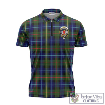 Smith Tartan Zipper Polo Shirt with Family Crest Unisex - Tartan Vibes Clothing