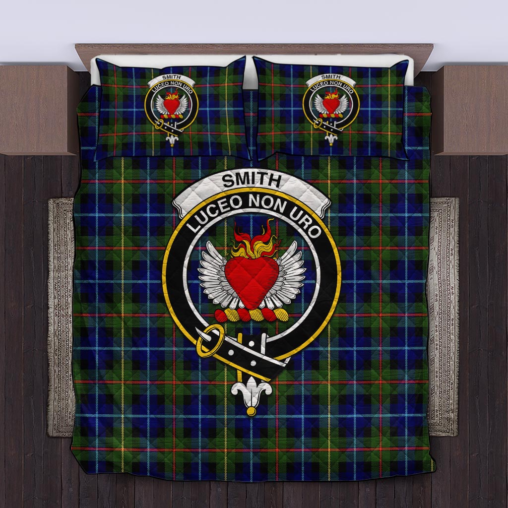 Smith Tartan Quilt Bed Set with Family Crest King - Tartan Vibes Clothing