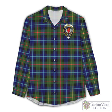 Smith Tartan Women's Casual Shirt with Family Crest Female - Tartan Vibes Clothing
