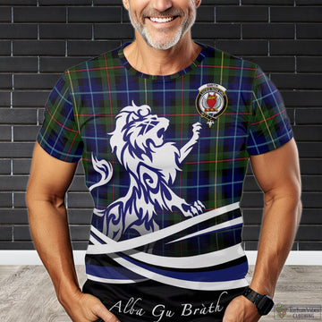 Smith Tartan T-Shirt with Alba Gu Brath Regal Lion Emblem Kid's Shirt - Tartan Vibes Clothing