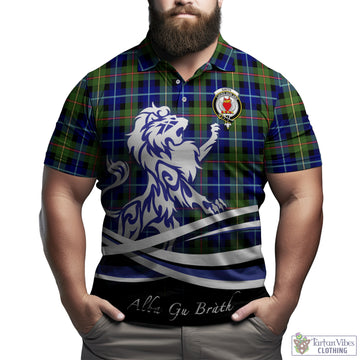 Smith Modern Tartan Polo Shirt with Alba Gu Brath Regal Lion Emblem