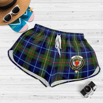 Smith Modern Tartan Womens Shorts with Family Crest