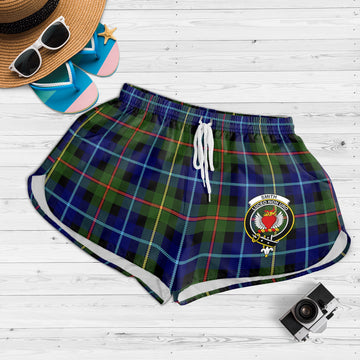 Smith Tartan Womens Shorts with Family Crest