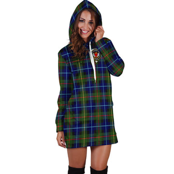 Smith Tartan Hoodie Dress with Family Crest
