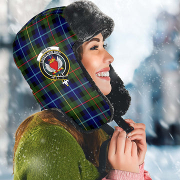 Smith Tartan Winter Trapper Hat with Family Crest Winter Trapper Hat Universal Fit Circumference 22.8in (58cm) - Tartan Vibes Clothing