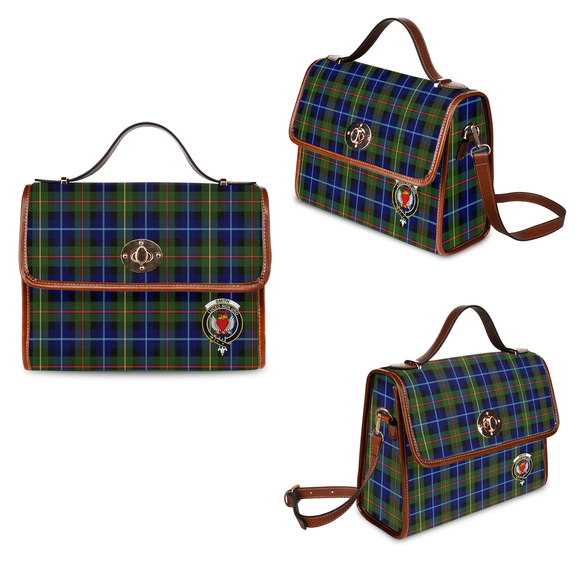 smith-modern-tartan-leather-strap-waterproof-canvas-bag-with-family-crest