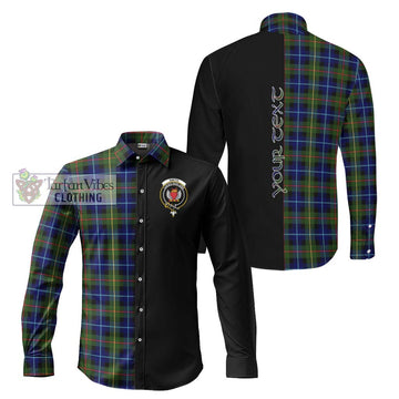 Smith Tartan Long Sleeve Button Shirt with Family Crest and Half Of Me Style Men's Shirt S - Tartanvibesclothing Shop