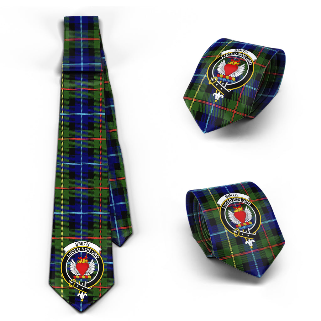 Smith Tartan Classic Necktie with Family Crest Necktie One Size - Tartan Vibes Clothing