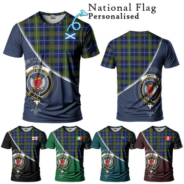 Smith Tartan T-Shirt with Personalised National Flag and Family Crest Half Style Kid's Shirt - Tartan Vibes Clothing