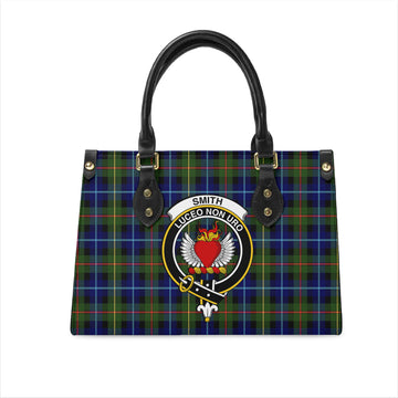Smith Modern Tartan Leather Bag with Family Crest