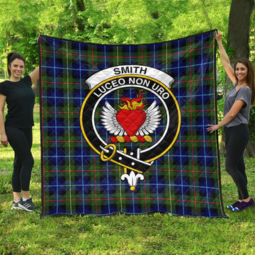 Smith Tartan Quilt with Family Crest