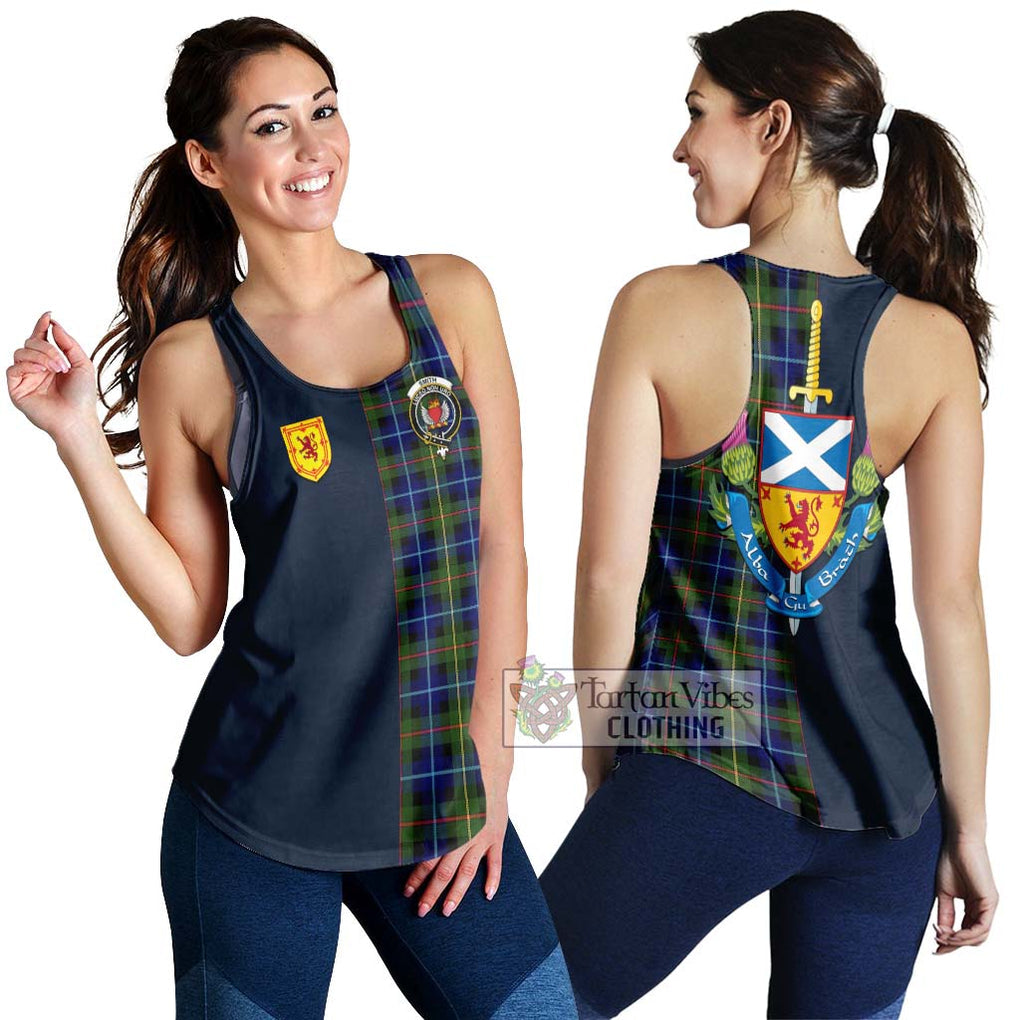 Smith Tartan Women's Racerback Tanks Alba with Scottish Lion Royal Arm Half Style 4XL - Tartan Vibes Clothing