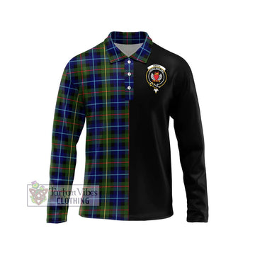 Smith Tartan Long Sleeve Polo Shirt with Family Crest and Half Of Me Style Unisex - Tartan Vibes Clothing