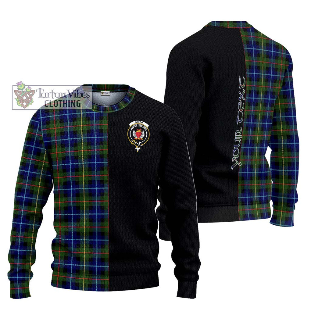 Smith Tartan Ugly Sweater with Family Crest and Half Of Me Style Unisex - Tartan Vibes Clothing