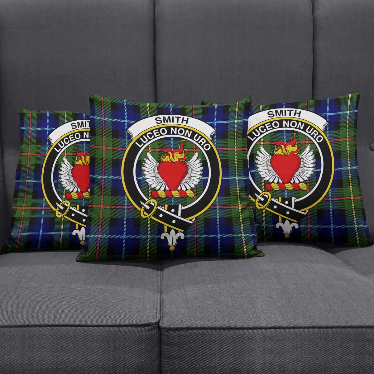 Smith Tartan Pillow Cover with Family Crest Rectangle Pillow Cover 51*91cm - Tartan Vibes Clothing