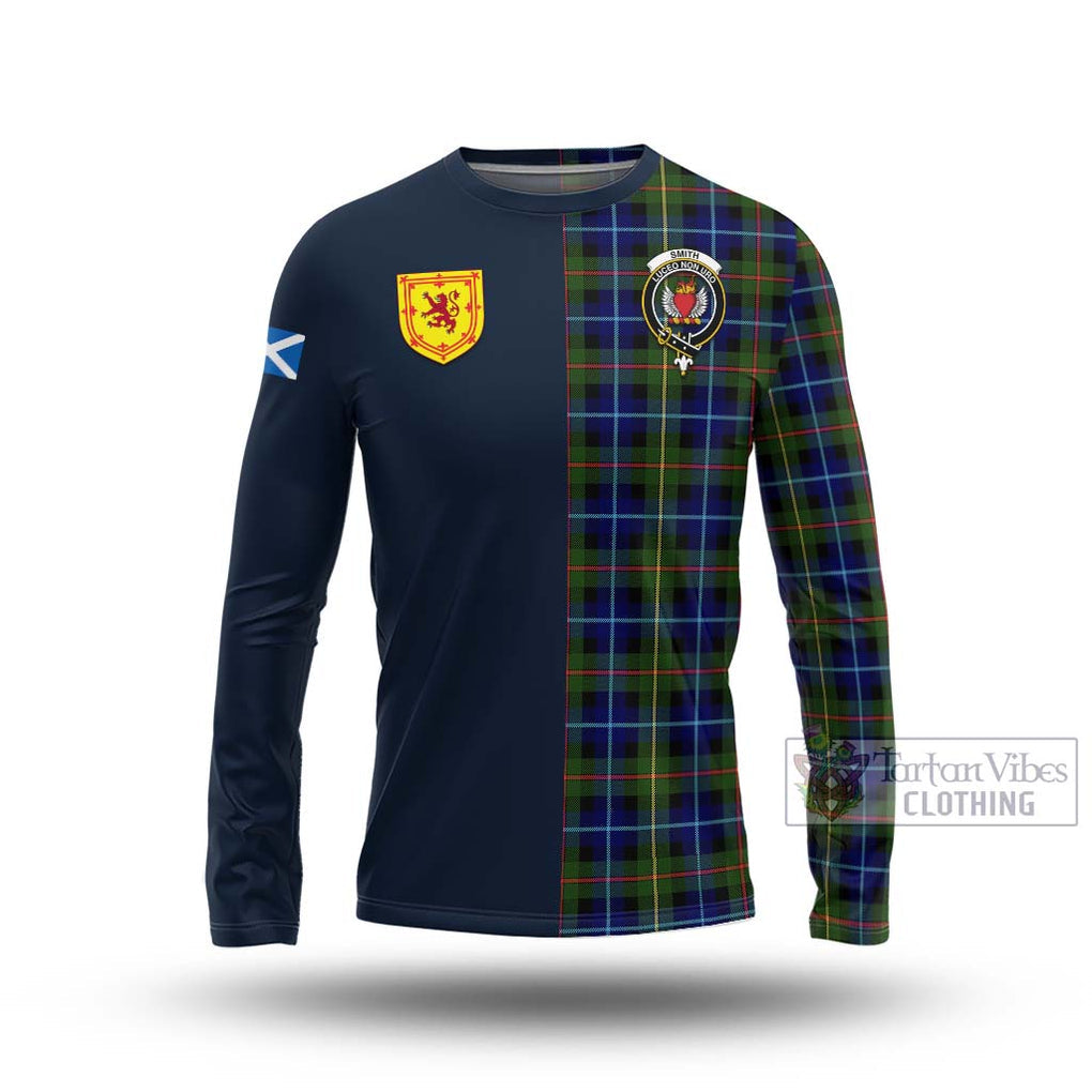 Smith Tartan Long Sleeve T-Shirt Alba with Scottish Lion Royal Arm Half Style Unisex - Tartan Vibes Clothing