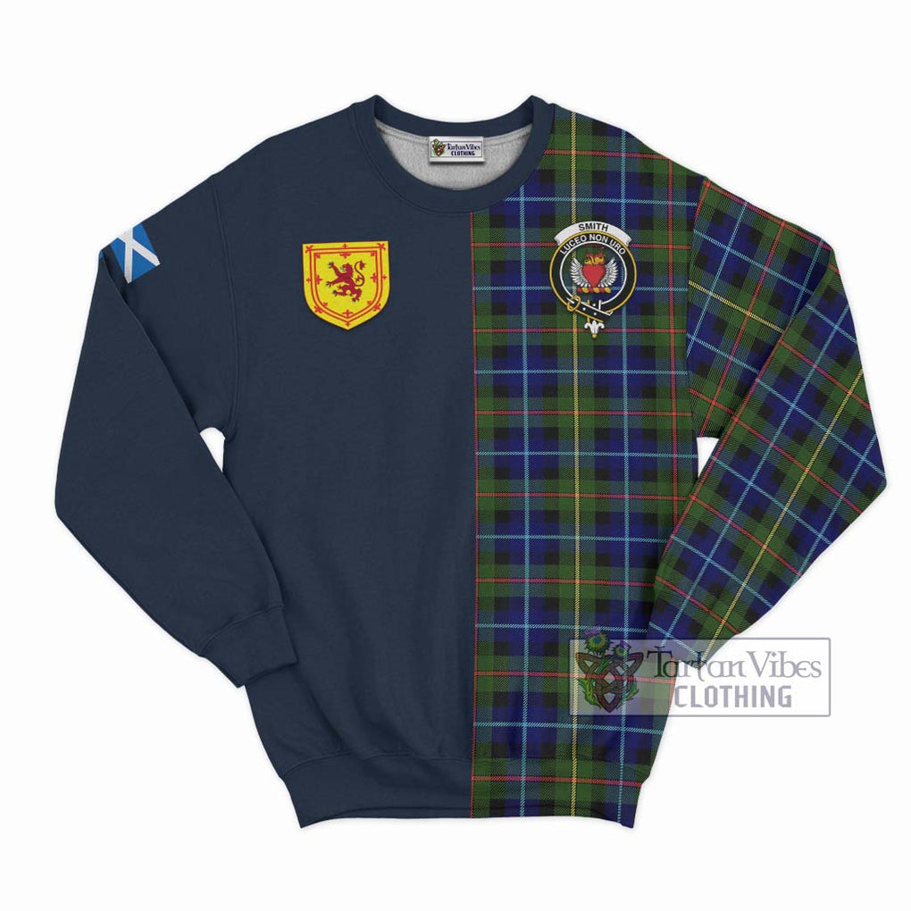 Smith Tartan Sweatshirt Alba with Scottish Lion Royal Arm Half Style Unisex - Tartan Vibes Clothing