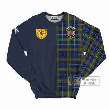 Smith Tartan Sweatshirt Alba with Scottish Lion Royal Arm Half Style Unisex - Tartan Vibes Clothing