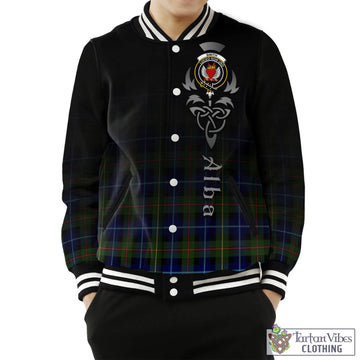 Smith Tartan Baseball Jacket Featuring Alba Gu Brath Family Crest Celtic Inspired Unisex - Tartan Vibes Clothing