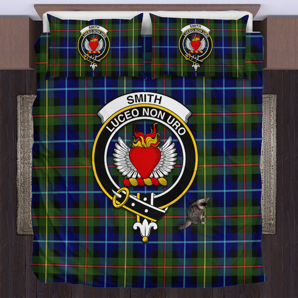 Smith Tartan Bedding Set with Family Crest US Bedding Set - Tartan Vibes Clothing