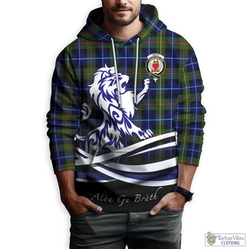 Smith Tartan Hoodie with Alba Gu Brath Regal Lion Emblem Zip Hoodie - Tartan Vibes Clothing