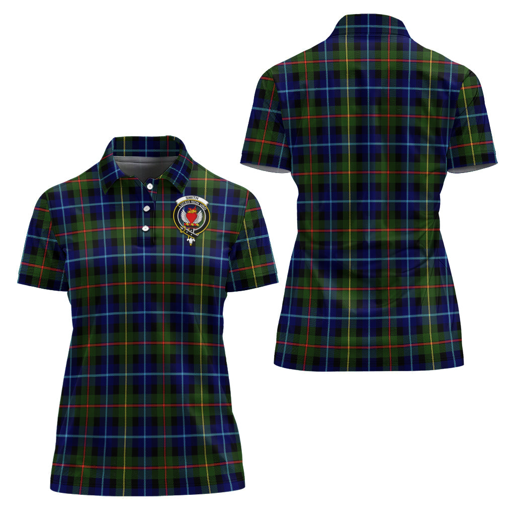 Smith Tartan Polo Shirt with Family Crest For Women Women - Tartan Vibes Clothing